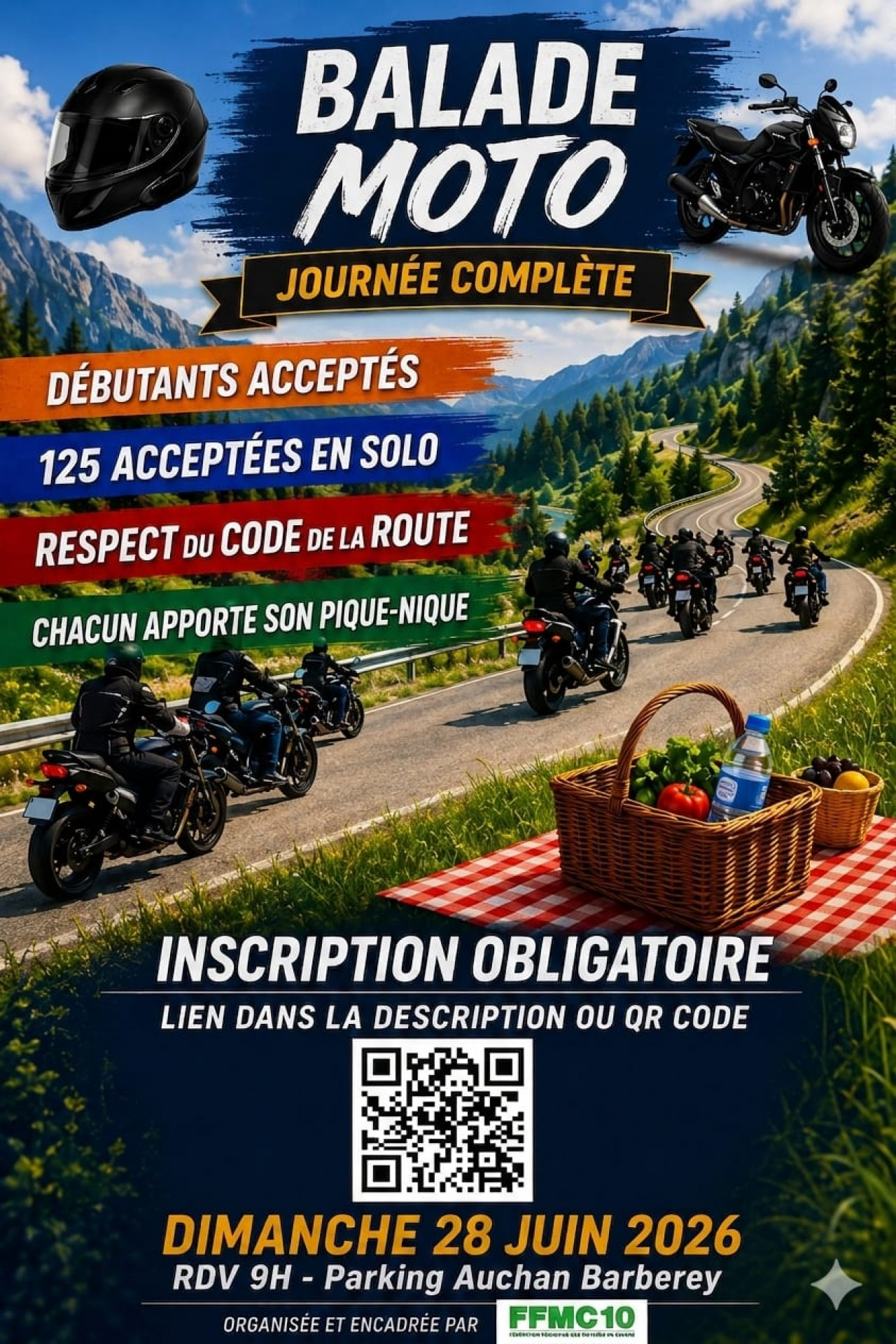 Balade FFMC10 du 28 juin 2026